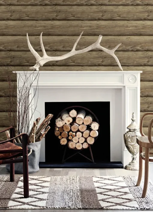 Chesapeake Yellowstone Bunkhouse Wallpaper - Chestnut