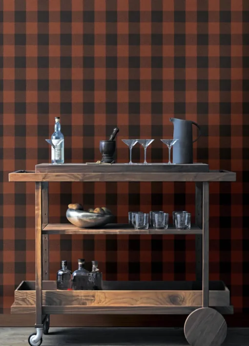 Chesapeake Yellowstone Lumberjack Wallpaper - Maroon