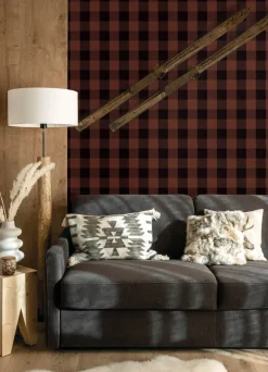 Chesapeake Yellowstone Lumberjack Wallpaper - Maroon
