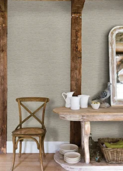 Chesapeake Yellowstone Plaited Grass Wallpaper - Grey