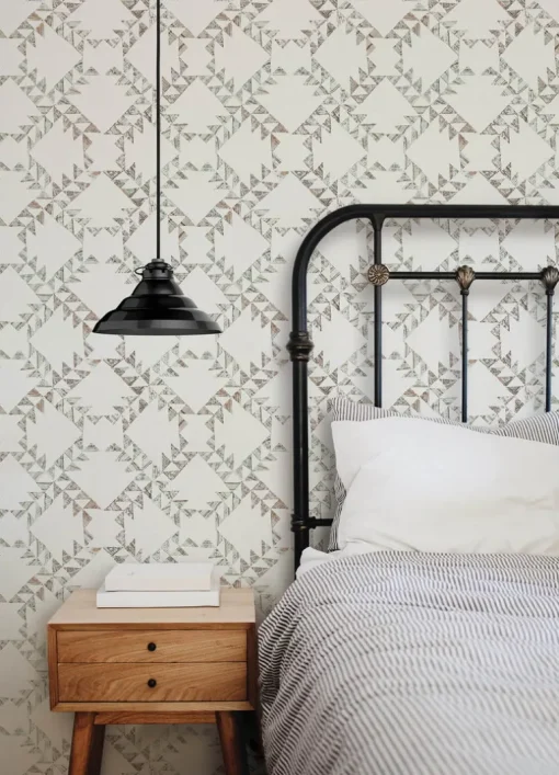 Chesapeake Yellowstone Scrap Quilt Wallpaper - Light Brown