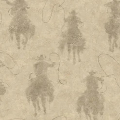 Chesapeake Yellowstone Stockman Silhouette Wallpaper - Khaki