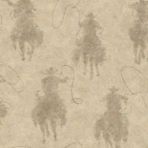 Chesapeake Yellowstone Stockman Silhouette Wallpaper - Khaki