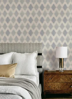 Chesapeake Yellowstone Stitched Heirloom Wallpaper - Indigo