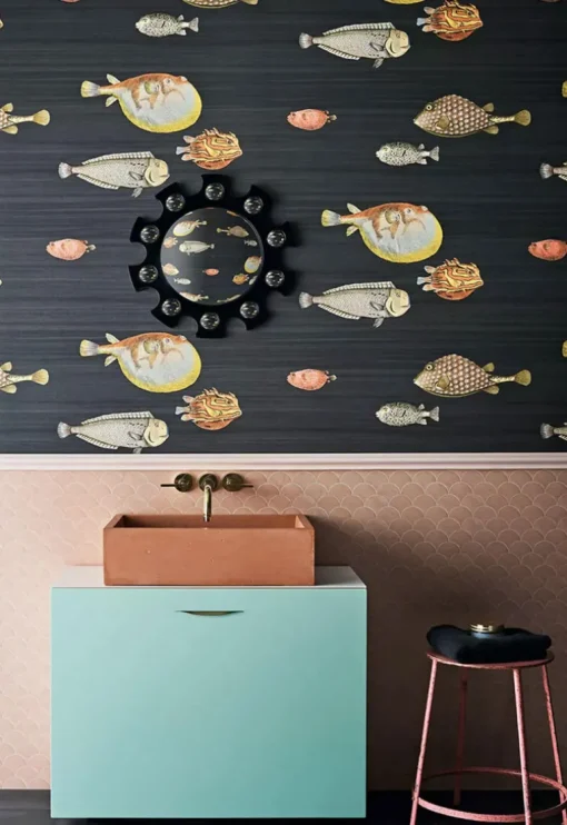 Cole & Son Acquario Wallpaper - Black & Multi