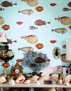 Cole & Son Acquario Wallpaper - Print Room Blue