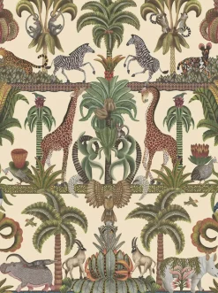 Cole & Son Ardmore-Jabula Afrika Kingdom Wallpaper - Green & Cream