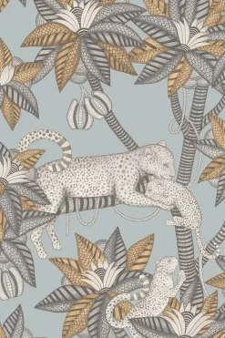 Cole & Son Ardmore-Jabula Satara Wallpaper - Slate & White Mica