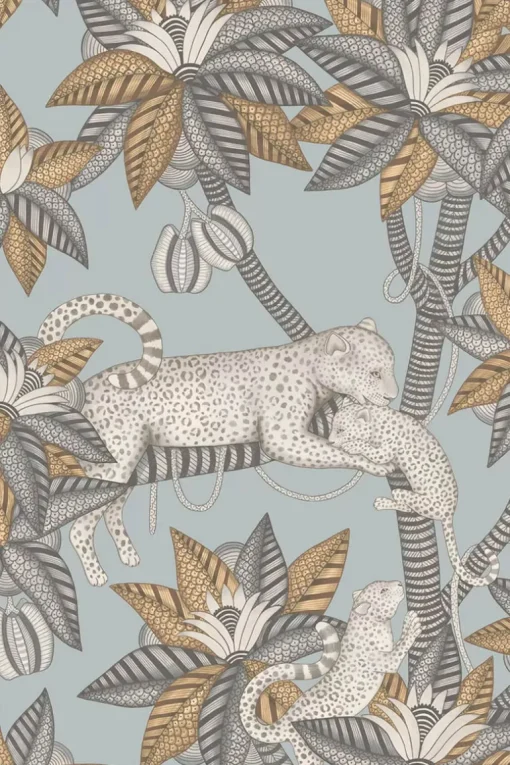 Cole & Son Ardmore-Jabula Satara Wallpaper - Slate & White Mica