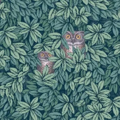 Cole & Son Fornasetti Senza Tempo II Foglie E Civette Wallpaper - Viridian
