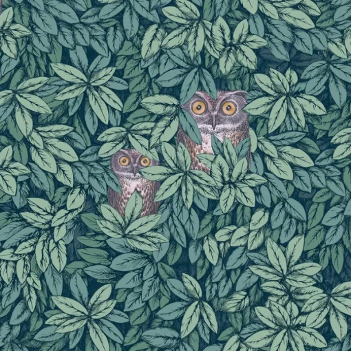 Cole & Son Fornasetti Senza Tempo II Foglie E Civette Wallpaper - Viridian