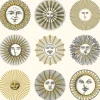 Cole & Son Fornasetti Senza Tempo II Soli Wallpaper - Cream & Gold