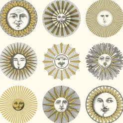 Cole & Son Fornasetti Senza Tempo II Soli Wallpaper - Cream & Gold