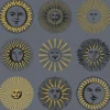 Cole & Son Fornasetti Senza Tempo II Soli Wallpaper - Midnight & Soft Gold