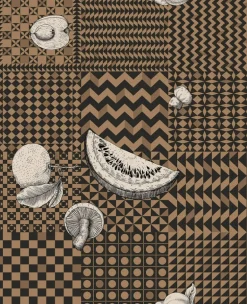 Cole & Son Fornasetti Senza Tempo II Frutta E Geometrico Wallpaper - Gold