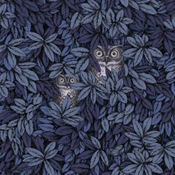 Cole & Son Fornasetti Senza Tempo II Foglie E Civette Wallpaper - Midnight