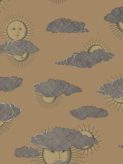 Cole & Son Fornasetti Senza Tempo II Soli E Nuvole Wallpaper - Gold