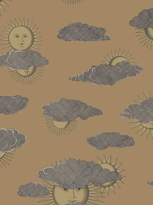 Cole & Son Fornasetti Senza Tempo II Soli E Nuvole Wallpaper - Gold
