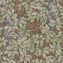 Cole & Son Fornasetti Senza Tempo II Foglie E Scimmie Wallpaper - Orange