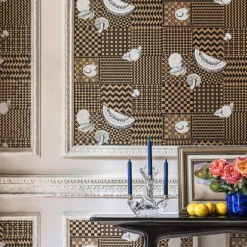 Cole & Son Fornasetti Senza Tempo II Frutta E Geometrico Wallpaper - Gold