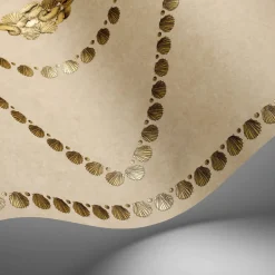 Cole & Son Fornasetti Senza Tempo II Conchiglie Wallpaper - Gold on Stone