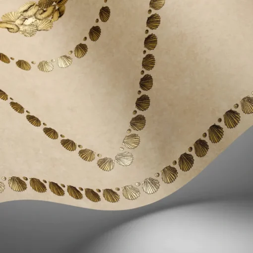 Cole & Son Fornasetti Senza Tempo II Conchiglie Wallpaper - Gold on Stone