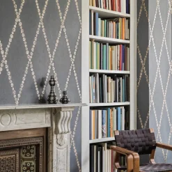 Cole & Son Fornasetti Senza Tempo II Cammei Wallpaper - Silver on Ink
