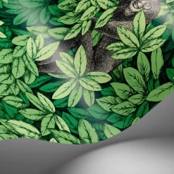 Cole & Son Fornasetti Senza Tempo II Foglie E Scimmie Wallpaper - Green
