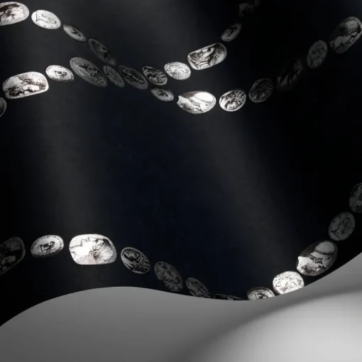 Cole & Son Fornasetti Senza Tempo II Cammei Wallpaper - Silver on Ink