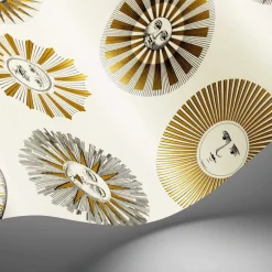 Cole & Son Fornasetti Senza Tempo II Soli Wallpaper - Cream & Gold