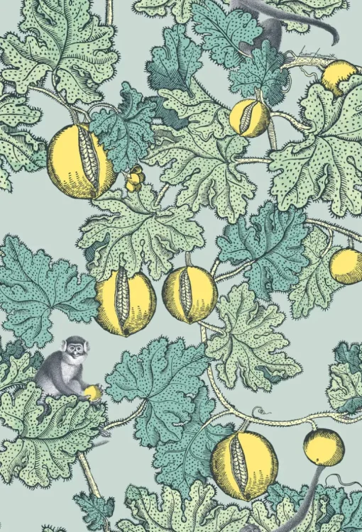 Cole & Son Frutto Proibito Wallpaper - Seafoam & Lemon