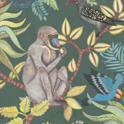 Cole & Son Savuti Wallpaper - Dark Petrol Multi