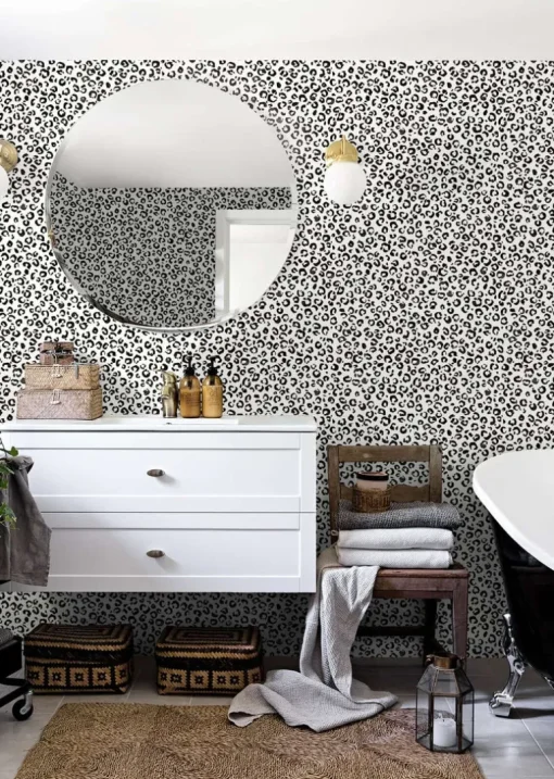Daisy Bennett Classic Leopard Peel & Stick Wallpaper - Black & White