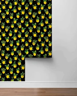 Daisy Bennett Lemoncello Peel & Stick Wallpaper - Black