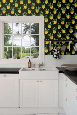 Daisy Bennett Lemoncello Peel & Stick Wallpaper - Black