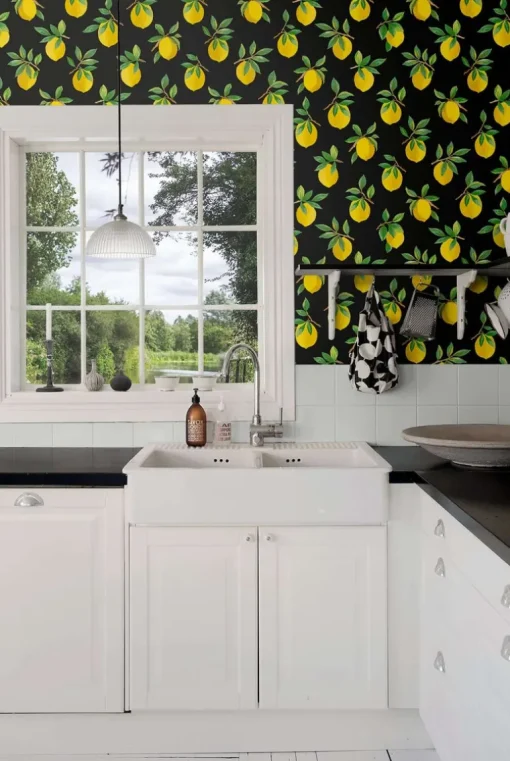 Daisy Bennett Lemoncello Peel & Stick Wallpaper - Black