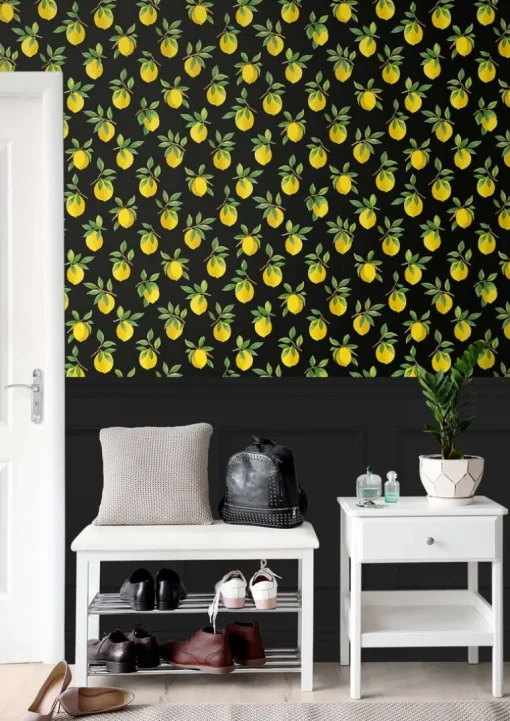Daisy Bennett Lemoncello Peel & Stick Wallpaper - Black