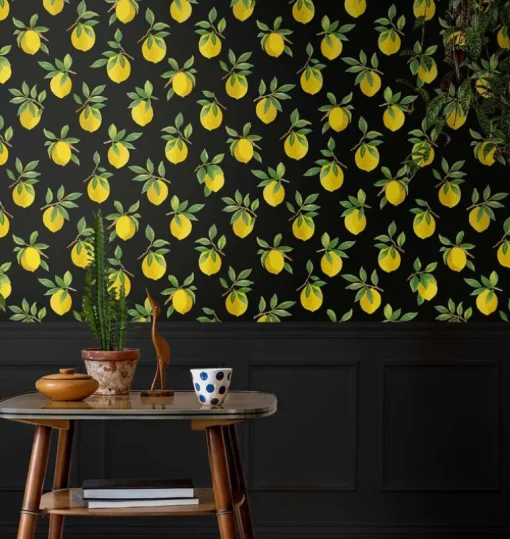 Daisy Bennett Lemoncello Peel & Stick Wallpaper - Black