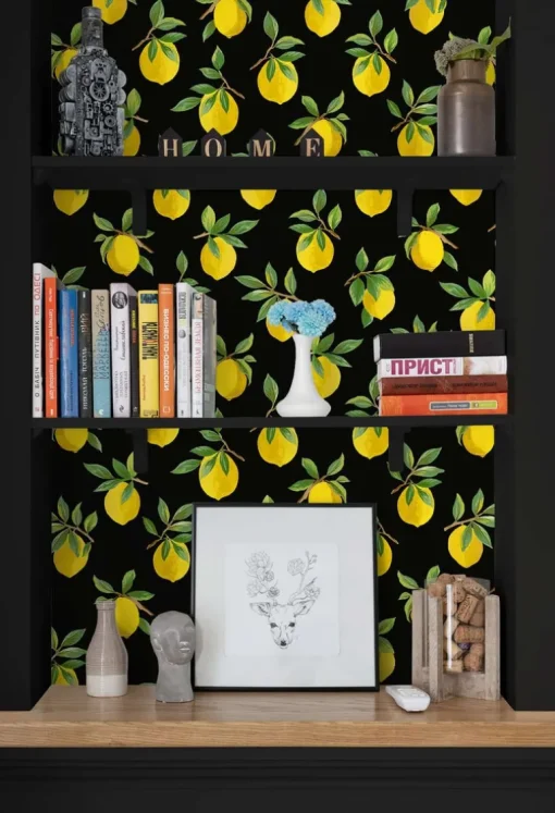 Daisy Bennett Lemoncello Peel & Stick Wallpaper - Black
