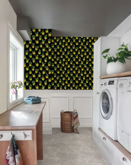 Daisy Bennett Lemoncello Peel & Stick Wallpaper - Black