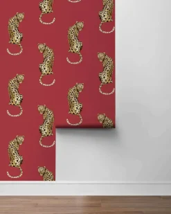 Daisy Bennett Leopard King Peel & Stick Wallpaper - Red