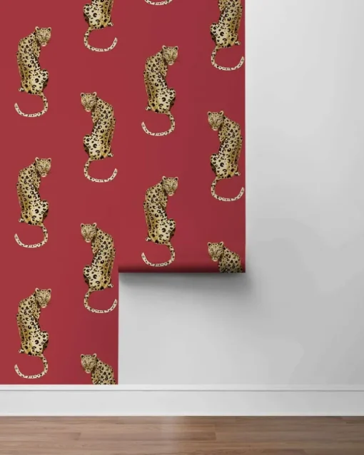 Daisy Bennett Leopard King Peel & Stick Wallpaper - Red