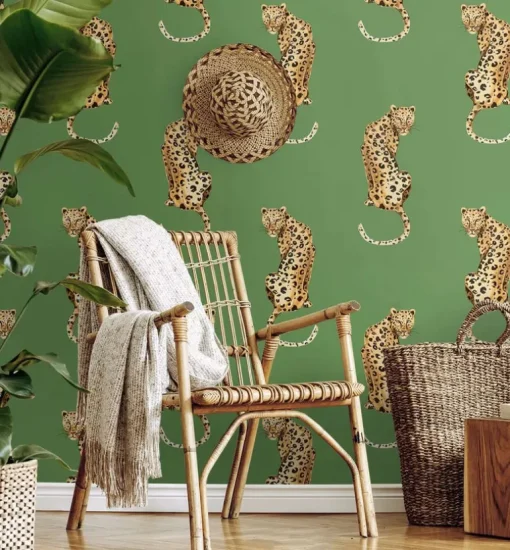 Daisy Bennett Leopard King Peel & Stick Wallpaper - Green