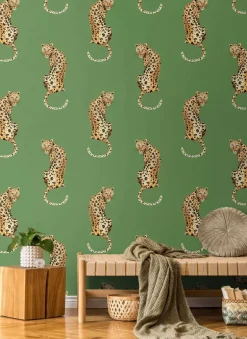 Daisy Bennett Leopard King Peel & Stick Wallpaper - Green