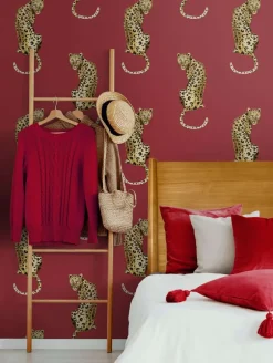 Daisy Bennett Leopard King Peel & Stick Wallpaper - Red