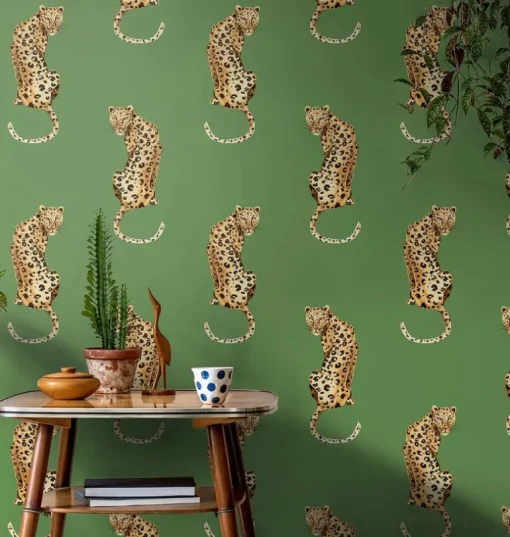 Daisy Bennett Leopard King Peel & Stick Wallpaper - Green