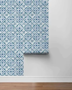 Daisy Bennett Sorento Tile Peel & Stick Wallpaper - Navy Blue