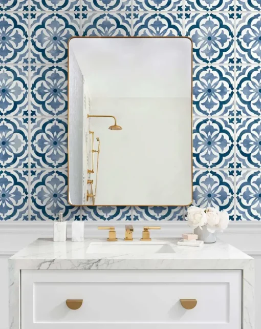 Daisy Bennett Sorento Tile Peel & Stick Wallpaper - Navy Blue