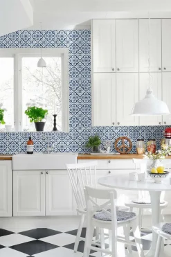Daisy Bennett Sorento Tile Peel & Stick Wallpaper - Navy Blue