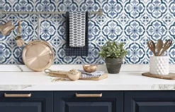 Daisy Bennett Sorento Tile Peel & Stick Wallpaper - Navy Blue